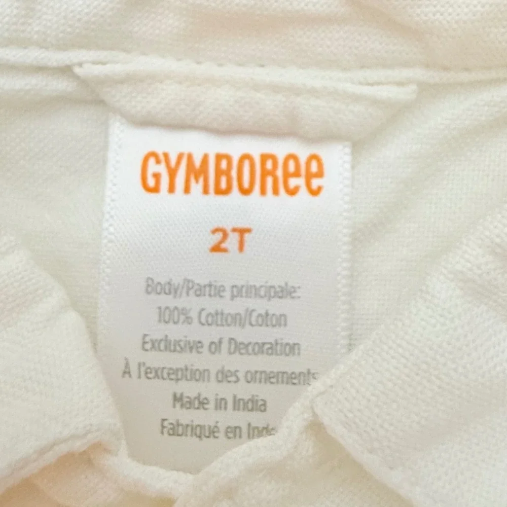 Gymboree‎ Toddler Boys White Reindeer Embroidered Cotton Button Down Shirt 2T